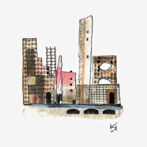 Obra Collage Serie Ciudades de Papel (4)