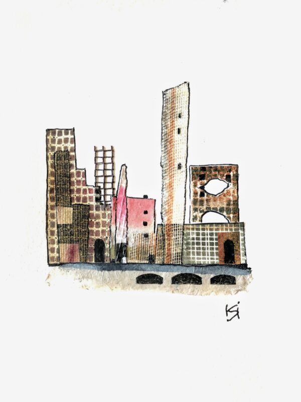 Obra Collage Serie Ciudades de Papel (4)