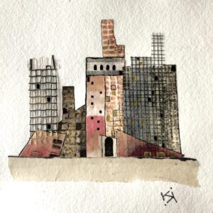 Obra Collage Serie Ciudades de Papel (3)