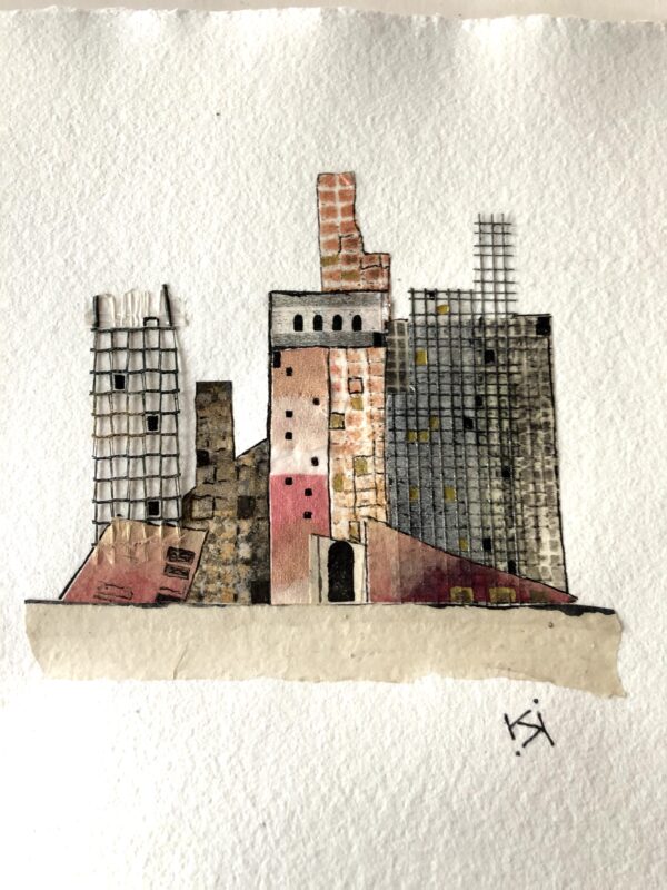 Obra Collage Serie Ciudades de Papel (3)
