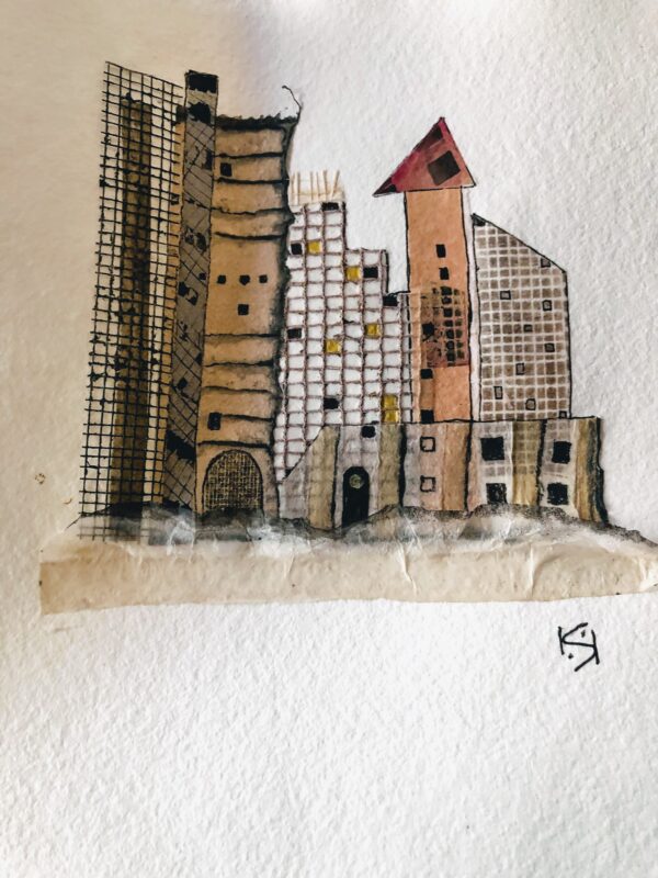 Obra Collage Serie Ciudades de Papel (2) VENDIDO
